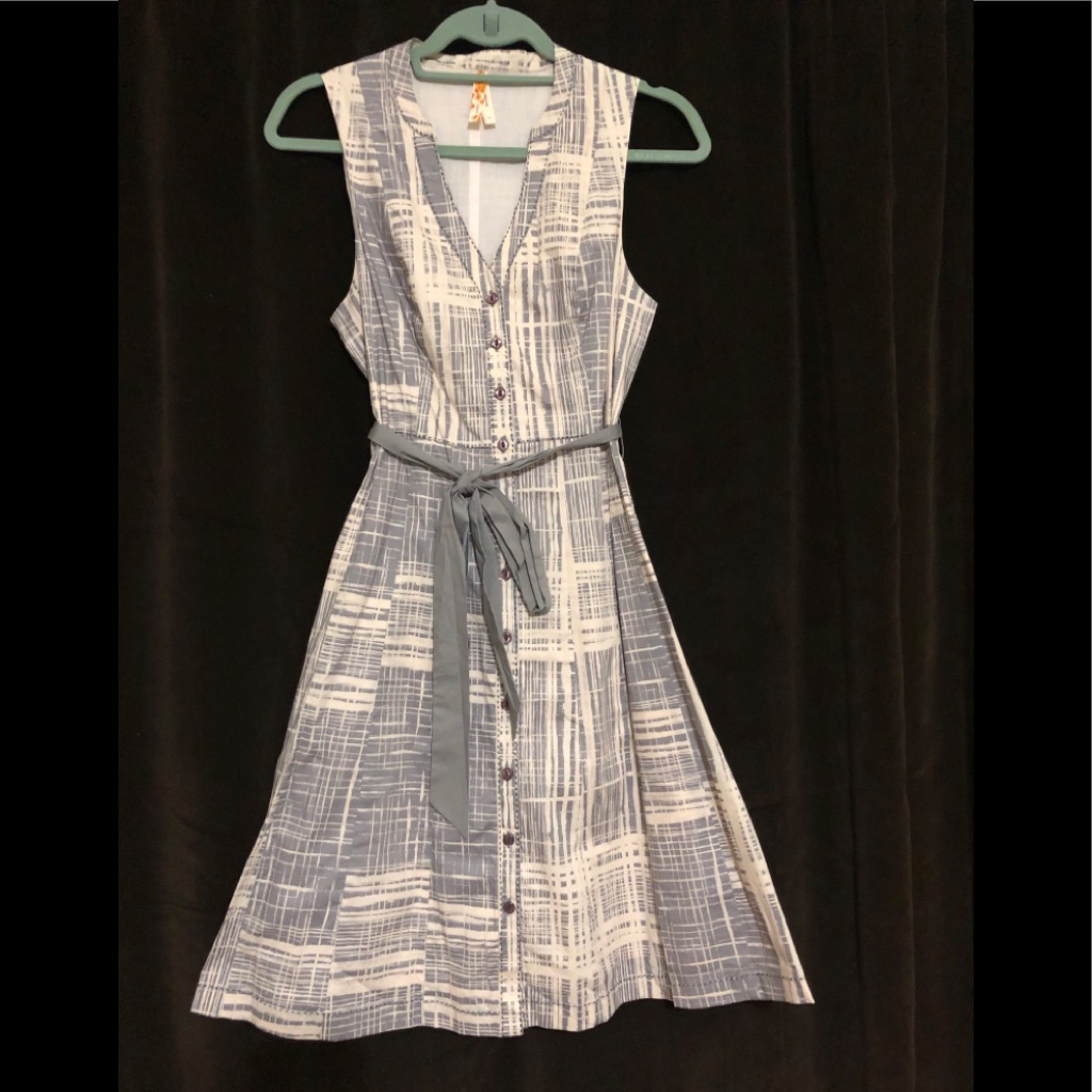Beautiful Gray And Cream Anthropologie Dress